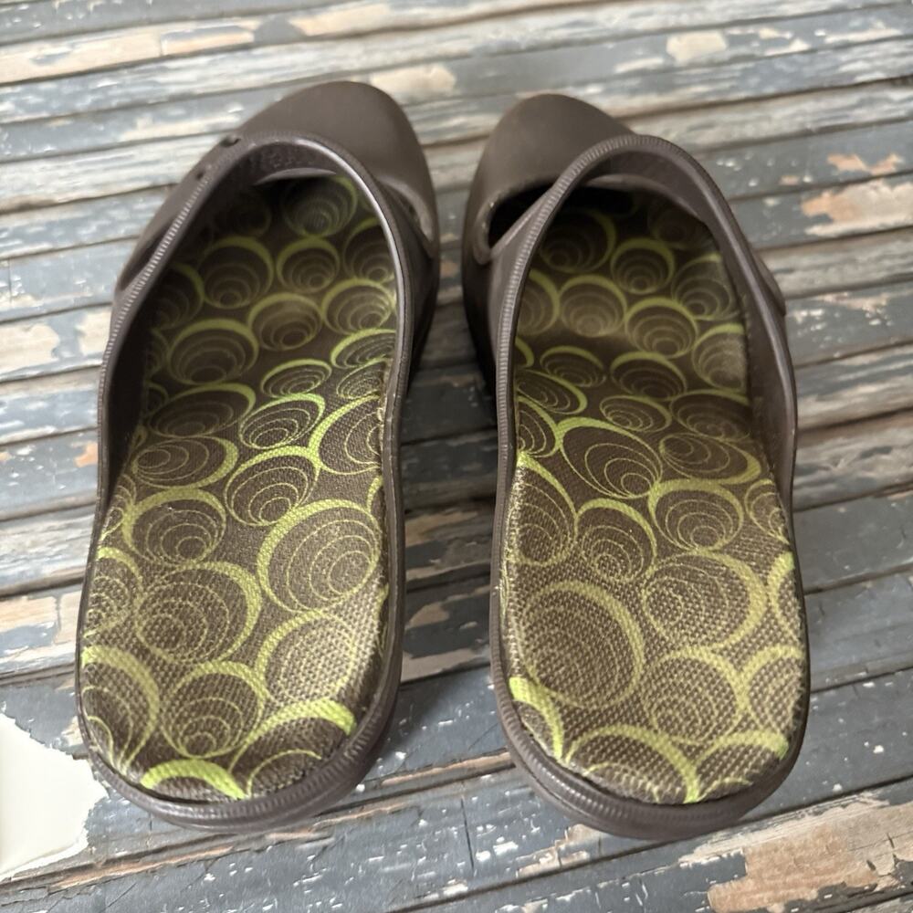 Crocs Frances Size 9 Brown Wedge Mary Jane Slip On Mules Slides Heeled - Picture 7 of 9